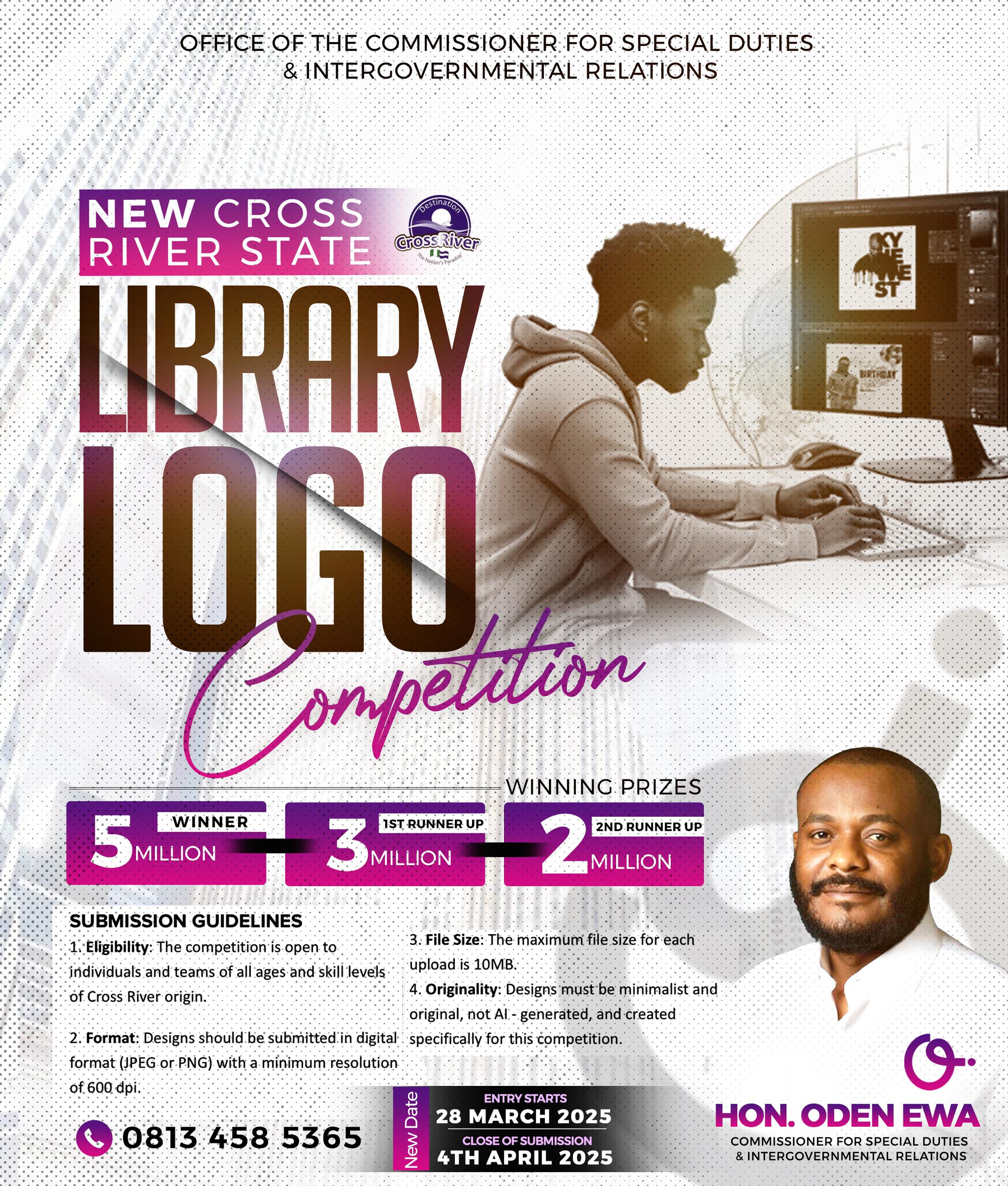 C’River Library Logo Talent Showdown; Ministry of Special Duties Offers N10m Cash Prize to Winners